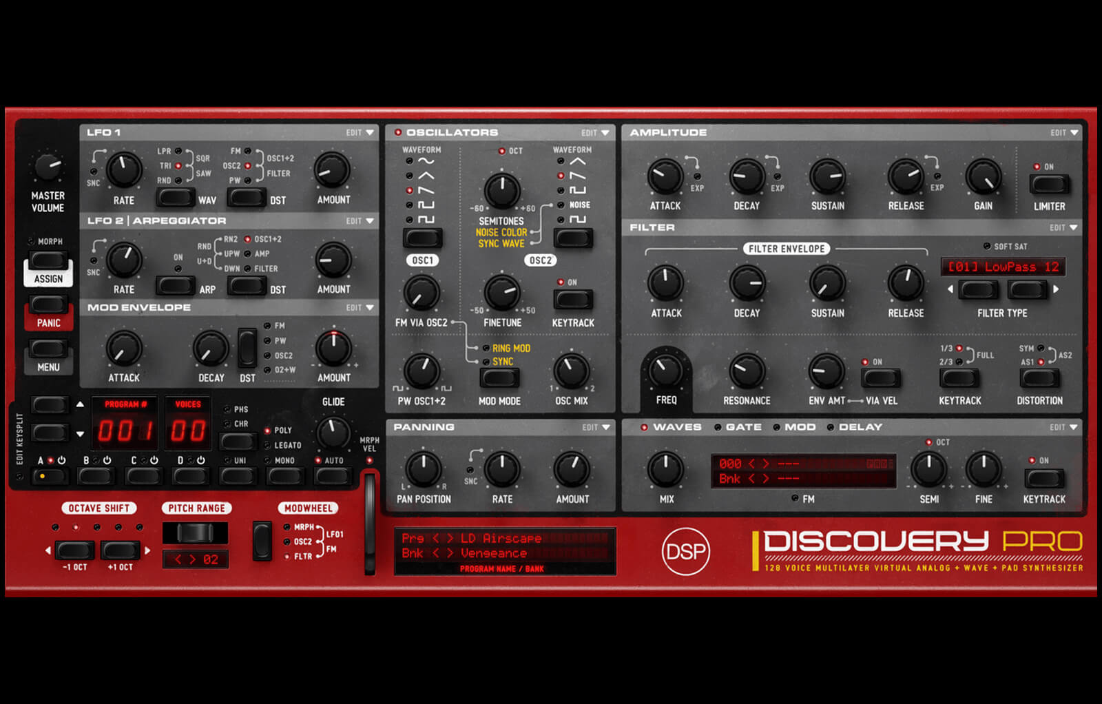 DiscoDSP Discovery Pro synthesizer UI redesigned by Atlantic Audio